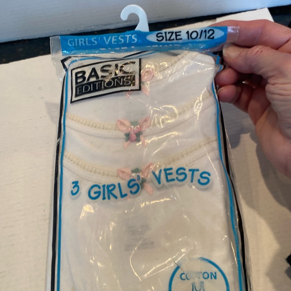 NWT & Vintage 1990s Girl’s Vests/Undershirts, white